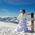 свадебная фотосессия зимой спорт