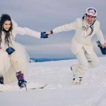 свадебная фотосессия зимой спорт