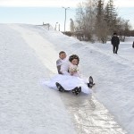 свадебная фотосессия зимой спорт