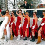 свадебная фотосессия зима подружки невесты