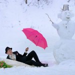 свадебная фотосессия зимой реквизит