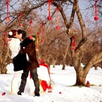 свадебная фотосессия зимой реквизит