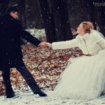 свадебная фотосессия зимой на снегу идеи